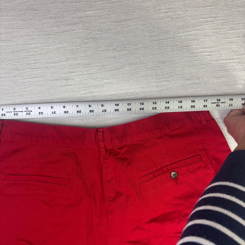 Lauren Ralph Lauren Womens Red Cotton Twill Chino Shorts Size 16 High Rise - Picture 6 of 8